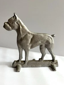 "Escultura de aluminio fundido para perro boxer de colección ~ cuidador de estante ~ tope de puerta 7,5"" X 7""" - Imagen 1 de 9