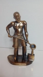 Vintage Bronze Schmied Schmelz Statue ca. 4 1/2 Pfund & 7 1/2 Zoll hoch - Bild 1 von 13