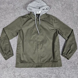 Volcom Jacket Mens Small Green Rexton Hooded Full Zip Military Skater Grunge - Picture 1 of 13