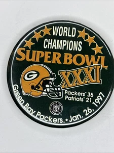 GREEN BAY PACKERS SUPER BOWL XXXI CHAMPS NFL FOOTBALL VINTAGE pinback/button/new - Picture 1 of 2