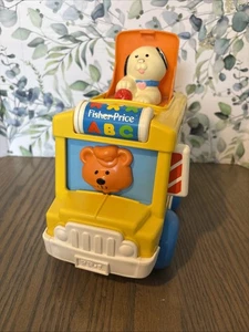 Vintage 1989 Fisher Price Little People Schulbus mit Pop Up Hundefahrer #1019 - Bild 1 von 17