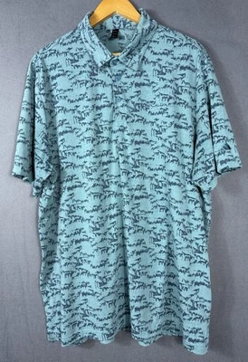 Camisa Polo de Golf Adidas Para Hombres 2XL Go-To Estampada Verde Azul Camisa Preppy II7835 Foto 1 de 4