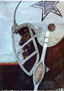 Cowboys Football Art  Poster Vintage Reproduction METAL SIGN 8 x 12 As - Picture 1 of 6