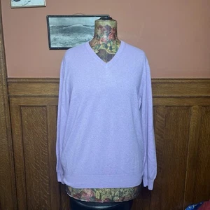Ermenegildo ZEGNA Lilac Knit V-Neck Sweater Men’s Size XL 100% Cashmere - Picture 1 of 6