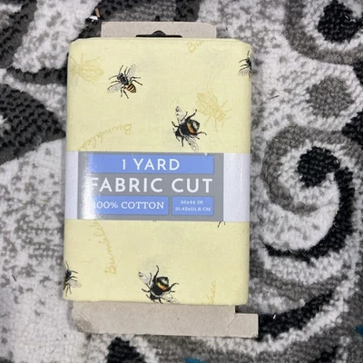Honeybee Follow the Sun Sewing Fabric Black Yellow Precut 36 x 44-in Bee Design - Image 1 of 2