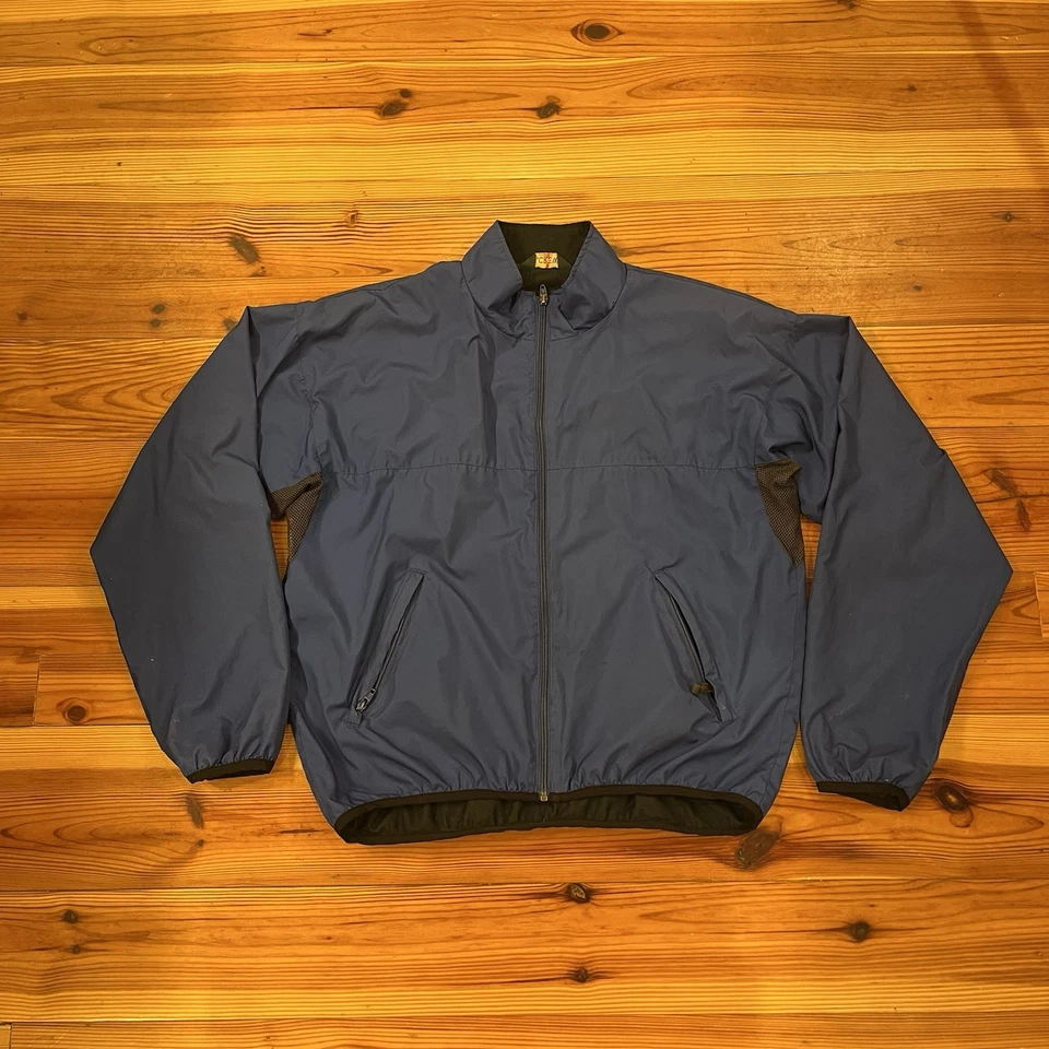 De Colección Años 90 J Crew Para Hombres XL Cremallera Completa Forrada de Vellón Chaqueta Abrigo Remero Etiqueta Verde Foto 1 de 4