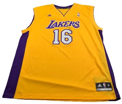 Lakers Los Angeles Adidas Basketball Jersey #16 Gasol Size XLarge - Image 1 of 4