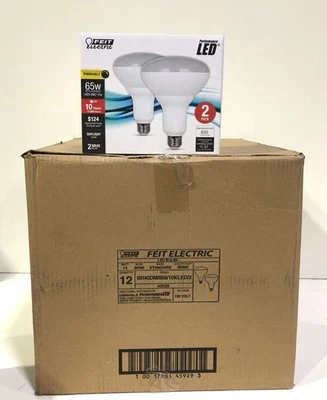 24PK Feit Electric 65W Equiv BR40 Dimmable LED 5000K Light Bulb New - Image 1 of 3