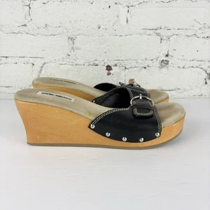 Vintage Y2K Steve Madden Holzschnalle Keilabsatz Plateau - Bild 1 von 8