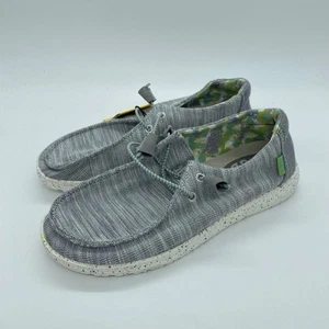 Zapatos elásticos Hey Dude Wendy cómodos sin cordones gris liso talla 7 para mujer - Imagen 1 de 6