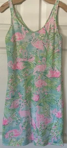 LILLY PULITZER XS /XSMALL ADRIANNA FLORITA FLAMINGO ÄRMELLOSES KLEID IM TANKSTIL - Bild 1 von 3
