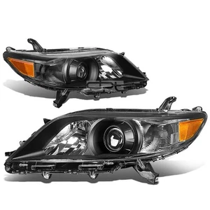 Fit 2011-2020 Toyota Sienna Pair Black Housing Amber Corner Headlight/Lamp Set - Picture 1 of 5