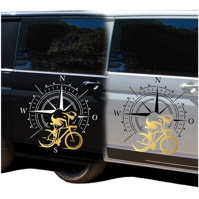 Aufkleber Set Kompass & Rennrad 60x60cm Windrose Sticker Auto Wohnwagen KX072 - Bild 1 von 4