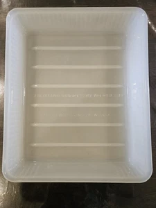 Antique Art Deco milk glass 1920's refrigerator tray 11"×13 1/4"x2 5/8" - Picture 1 of 6