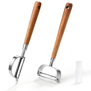 Potato Peelers Walnut Woodhandle Stainless Steel Y-Shaped and I-Shaped Peeler... - Picture 1 of 9