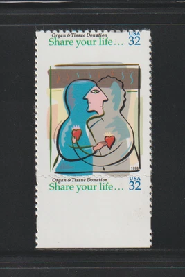 US EFO ERROR Stamps #3227 Organ Donation: Design Change Die Cut Shift! MNH - Image 1 of 2