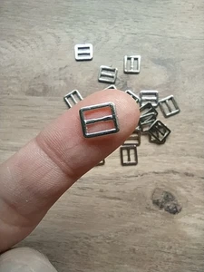 4 PCS - 6mm (Inner) Silver Super Tiny Buckles, Perfect for Doll Clothes Sewing - Picture 1 of 3