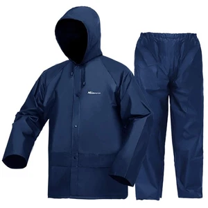 Traje de Lluvia Impermeable Transpirable Ultra-Lite 2 Piezas Ropa de Lluvia Azul Marino 3X-Grande - Imagen 1 de 6