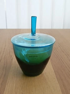 Vintage Doulton grün/blau Glas Deckel Glas - Bild 1 von 4