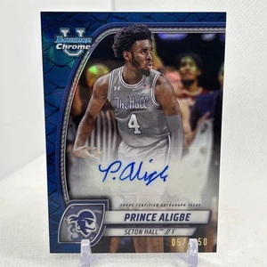 Prince Aligbe 2024-25 Bowman Chrome U Blue /150 AUTO Refractor Seton Hall - Picture 1 of 6
