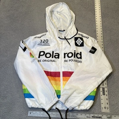 Chaqueta cortavientos Polaroid para hombre XL Rainbow 320 Land Camera con capucha retro Foto 1 de 4