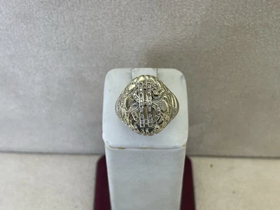 Anillo signo dólar oro amarillo 10k usado talla 10,5 Foto 1 de 4