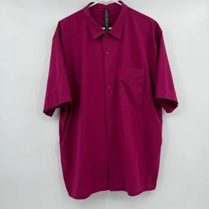 Lululemon Shirt Men XXL Red Airing Easy Camp Collar Button Up ShortSleeve Casual - Picture 1 of 10