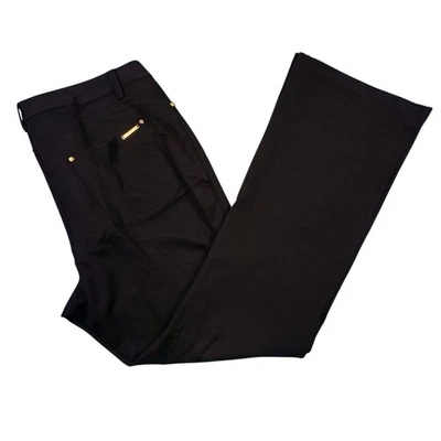 IMAN Women's Pant Sz 16W 34X31 Black Back Pockets Bootcut Leg Rayon Blend - Image 1 of 4