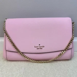 Bolso Bandolera Kate Spade Cuero Rosa Dorado Cadena Correa Cartera Pequeña - Imagen 1 de 13