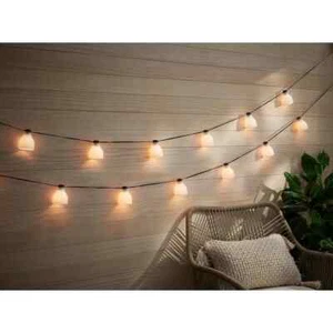 HAMPTON BAY Outdoor/Indoor 10.6 ft. Plug-In Type G Bulb String Light-8 Shades  - Picture 1 of 7