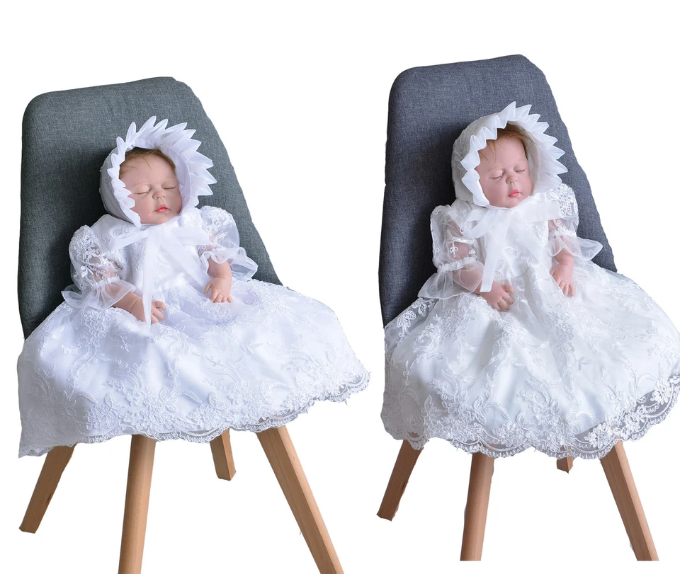 CINDA Baby Mädchen Taufkleid Spitze Partykleid Motorhaube 0 3 6 9 12 18 24 Monate