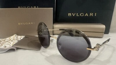 Bvlgari Sunglasses AUTHENTIC 6149B Rose Gold Black Round Bv6149B Rimless Crystal - Image 1 of 4