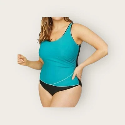 Traje de baño Catherines de una pieza 1 pieza 20 W nuevo negro verde azulado Foto 1 de 4