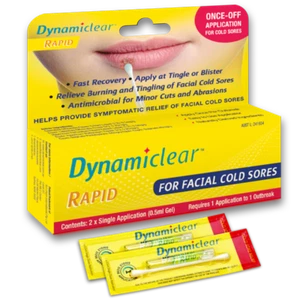 Dynamiclear Rapid Single Dose Cold Sore Relief 0.5mL Twin Pack Unique Applicator - Picture 1 of 1