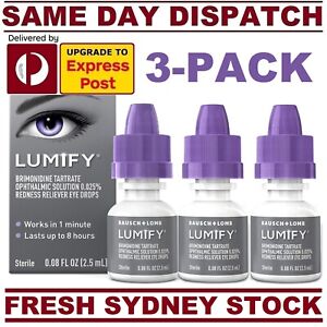Lumify Redness Reliever Eye Drops, 0.08 FL OZ (2.5 ml) 3 Pack - 7.5ml - AU STOCK