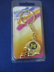 University of Michigan  Gold Helmet Metal  Key Chain /  Key Ring *