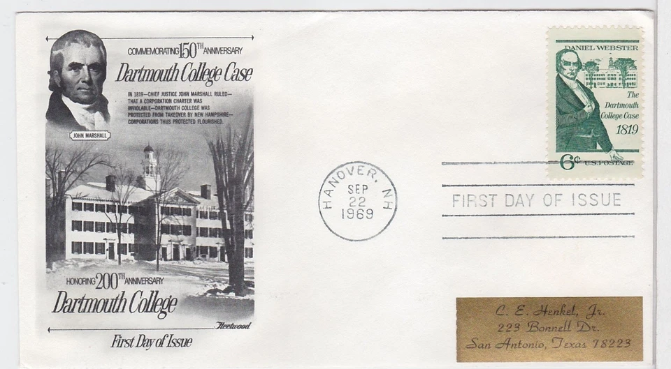 TurtlesTradingPost- Daniel Webster 1969 FDC #1380- Fleetwood Cachet - Image 1 of 1
