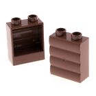 2x Lego Duplo Bau Stein 1x2x2 rot braun Wand Profil Blockhaus Burg 10805 10584 1