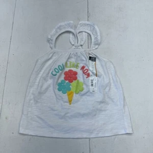 Okie Dokie White Graphic Print Tank Top Girls Size 3T NEW - Picture 1 of 6