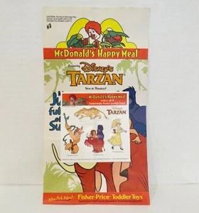 1999 McDonalds Tarzan Happy Meal Bag A Jungle Full of Surprises with Stickers - Picture 1 of 5