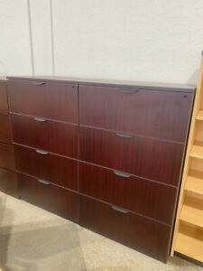 4Dr 36"W x 22"D x 59"H Lateral File Cabinet By Marquis Collection in Mahogany
