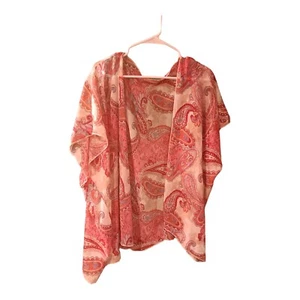 Plus Size Nicolette Loose Shawl Chiffon Slip on Jacket Pastel 3x - Picture 1 of 2