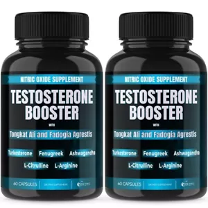 (2 Pack) Testosterone Supplement Booster Capsules Blood Flow Nitric Oxide - Picture 1 of 10