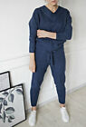 Zara blau gestrickte Jogginghose & V-Ausschnitt Pullover Co Ord Set. Größe S/M
