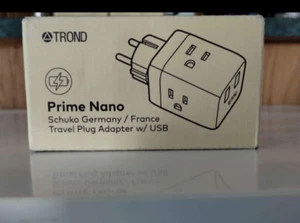 Trond Prime Nano Reisestecker Adapter mit USB Typ E/F Deutschland, Frankreich, Spanien - Bild 1 von 4