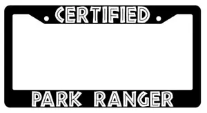 Certified Park Ranger Black Plastic License Plate Frame Jurassic Park - Picture 1 of 1