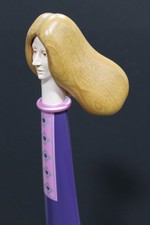 Vintage J W Eaton Modern Wood Sculpture "Woman in Purple" Pop Art Surrealism 