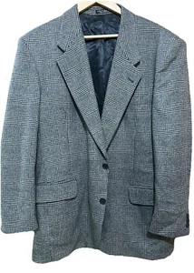 CHRISTIAN AUJARD Vintage Cashmere Blend Sport Coat Blazer Blue Gray 44 R EUC - Picture 1 of 6