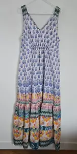 Anthropologie Sleeveless Maxi Boho Floral Dress pockets lined Women's XL - Picture 1 of 21