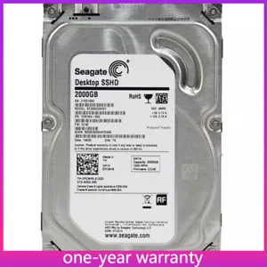 ST2000DX001 Seagate 2TB 8GB 64GB SATA III 3.5" Desktop SSHD Hybrid Hard Drive - Picture 1 of 5